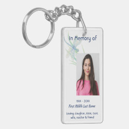 Christlich Memorial Keepake Dragonfly Wasserfarbe Schlüsselanhänger