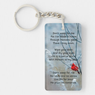 Christlich Memorial Keepake Kardinal Red Bird Schlüsselanhänger