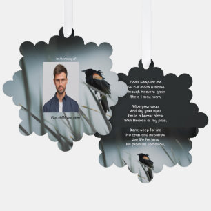 Christlich Memorial Keepake Red-wing Blackbird Ornament Karte