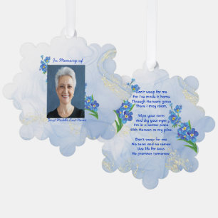 Christlich Memorial Keepake Vergiss mich nicht" Bl Ornament Karte