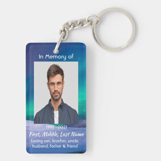 Christlich Memorial Northern Lights Aurora Boreali Schlüsselanhänger (Rückseite)