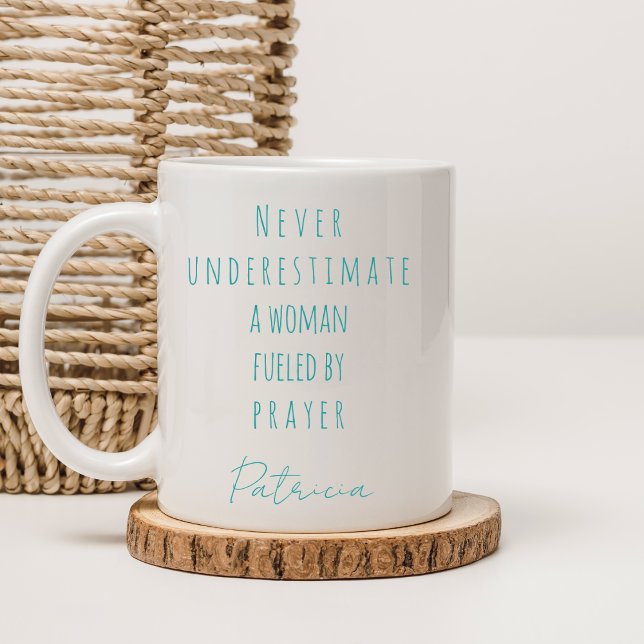 Christlich mit Gebet Individuelle Name Aquamarin Kaffeetasse (Von Creator hochgeladen)