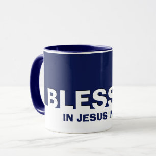 Christlich Navy Blue BLESSED Tasse