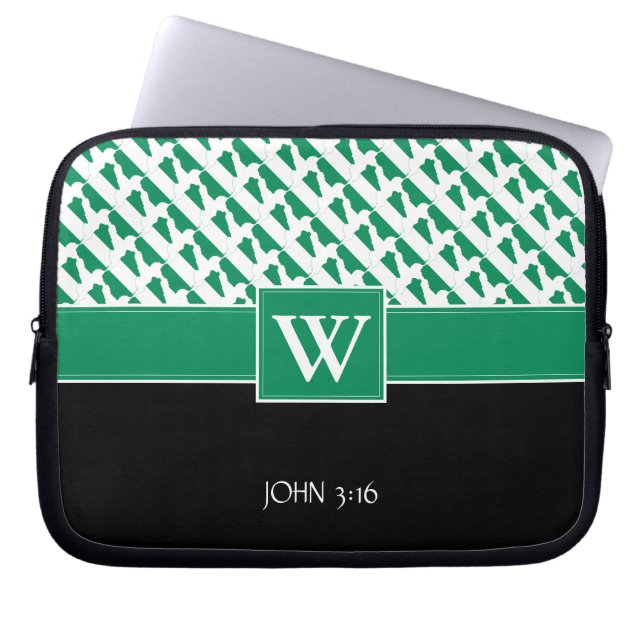 Christlich NIGERIA FLAG Monogramm Laptopschutzhülle (Vorderseite)