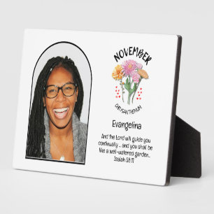 Christlich NOVEMBER Geburtsmonat Blume NAME FOTO Fotoplatte