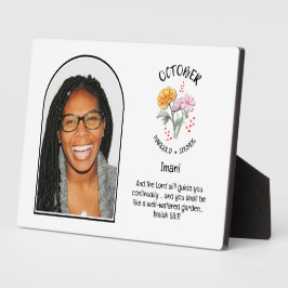 Christlich OCTOBER Geburtsmonat Blume NAME FOTO Fotoplatte