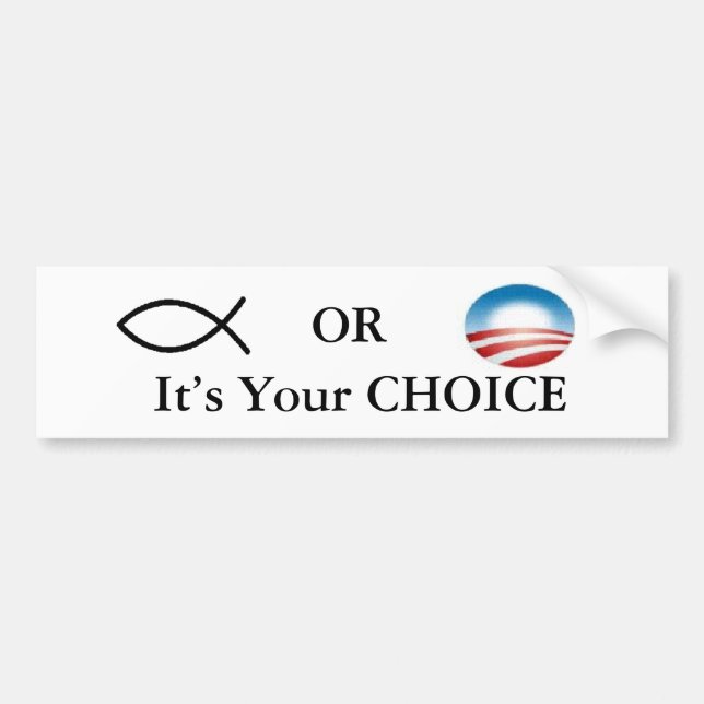 Christlich oder Obama Autoaufkleber (Vorne)
