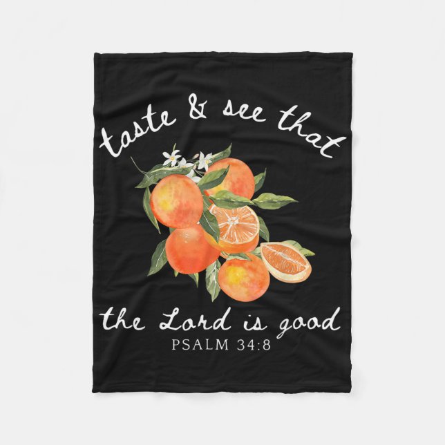 Christlich Orange Frucht Blume Bibel Verse Gardene Fleecedecke (Vorderseite)