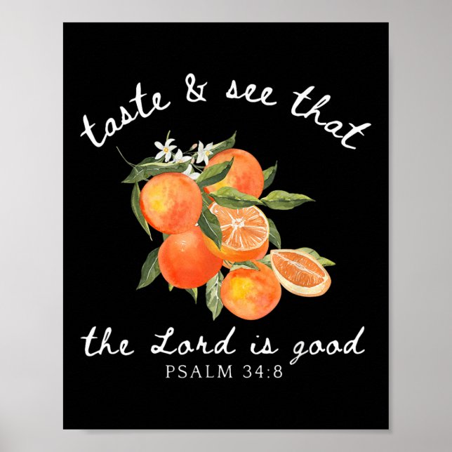 Christlich Orange Frucht Blume Bibel Verse Gardene Poster (Vorne)