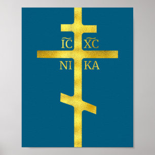 Christlich-orthodoxes Kreuz Icxc Nika Christentum Poster