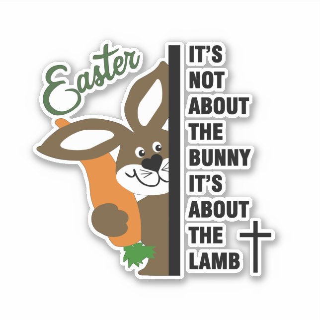 Christlich Osterhase Aufkleber (Vorderseite)