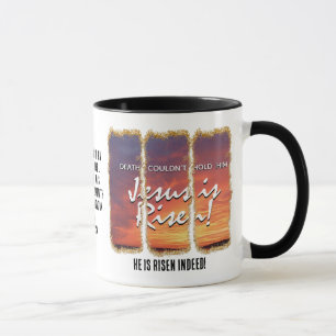 Christlich OsterJESUS IST RISEN Custom Glitzer Tasse