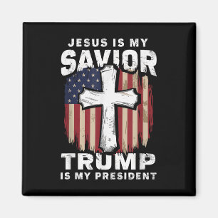 Christlich Patriotischer Jesus Heiland Trump Präsi Magnet