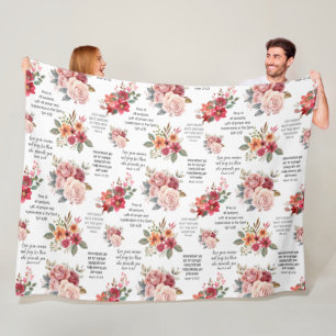 Christlich PRAYER Peach floral Fleecedecke