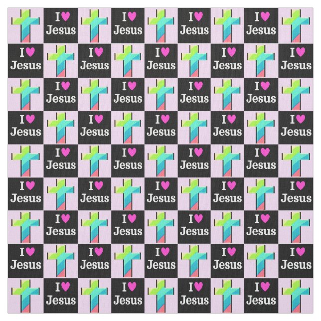 CHRISTLICH RAINBOW CROSS I LIEBE JESUS STOFF (Muster)