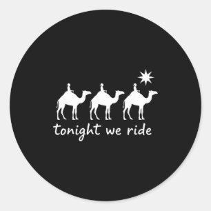 Christlich reiten wir heute Abend die drei Weisen Runder Aufkleber