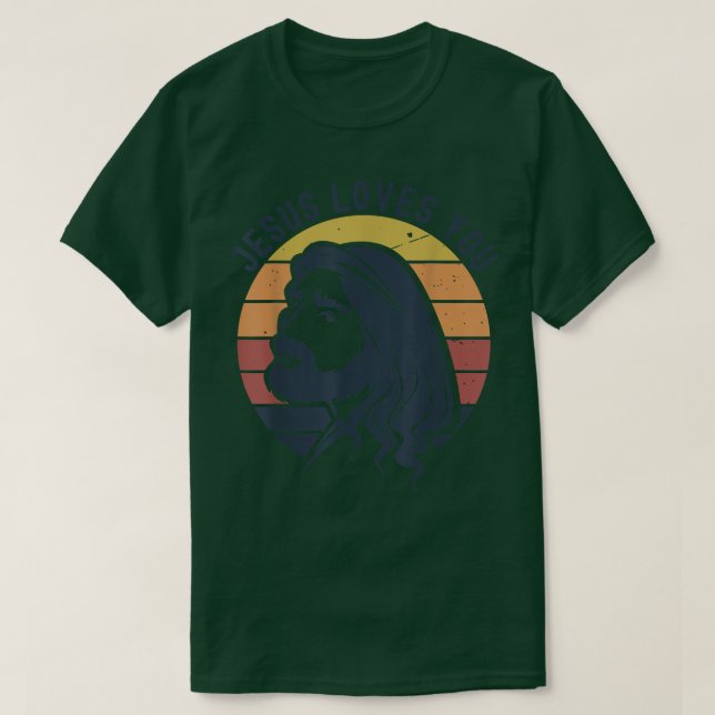 Christlich Retro Jesus Lieben Sie Gott Behalte sei T-Shirt (Design vorne)