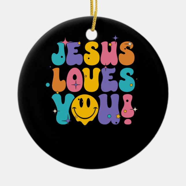 Christlich Retro Jesus Lieben Sie religiösen Glaub Keramik Ornament (Vorne)