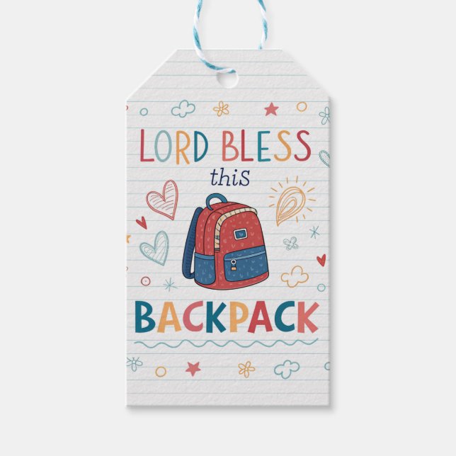 Christlich School Bag Sessing Geschenkanhänger (Vorderseite)