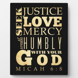 Christlich Scriptural Bible Verse - Micah 6:8 Fotoplatte