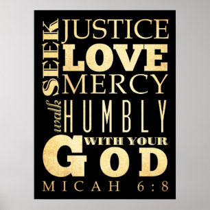 Christlich Scriptural Bible Verse - Micah 6:8 Poster