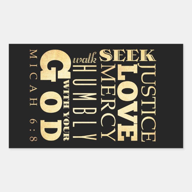 Christlich Scriptural Bible Verse - Micah 6:8 Rechteckiger Aufkleber (Vorderseite)