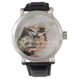Christlich Scripture Wedding Foto Armbanduhr
