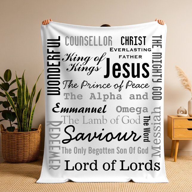 Christlich siebzehn Namen Jesu Fleecedecke (Christian Seventeen Names of Jesus Fleece Blanket)