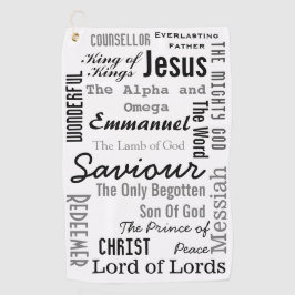 Christlich siebzehn Namen Jesu Golfhandtuch