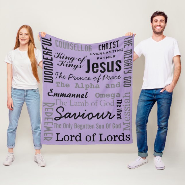 Christlich siebzehn Namen Jesu Lila Fleecedecke (Beispiel)