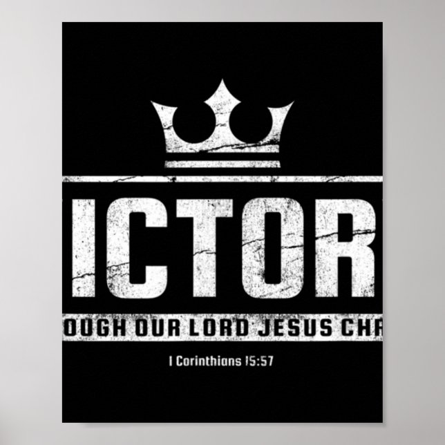 Christlich T Shirt Frauen Männer | Sieg in Jesus B Poster (Vorne)