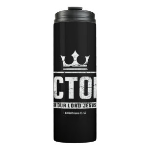 Christlich T Shirt Frauen Männer Sieg in Jesus B Thermosbecher