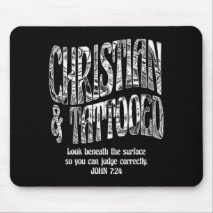 Christlich & Tätowiert John 7_24 Zitat Glaubensbek Mousepad