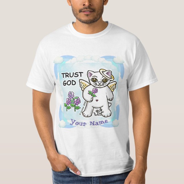 Christlich Trust God Kitty Cat T-Shirt (Vorderseite)