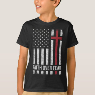 Christlich Uns USA-Flagge Amerikanisch Christ Glau T-Shirt
