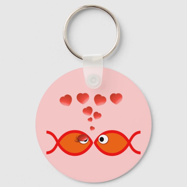 Christlich Valentine Orange v2 Schlüsselanhänger (Vorderseite)