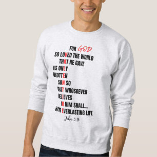 Christlich Valentine Stilvoll John 3:16 Bibelverse Sweatshirt