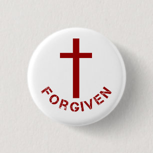Christlich Vergebenes Rotes Kreuz und Textdesign Button