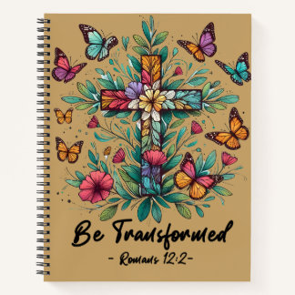 Christlich verwandelt | Römer 12:2 Floral Notizbuch