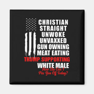Christlich Weiß Heter Unwoke Vintage Amerika Flagg Magnet
