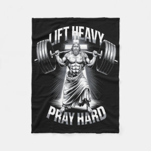 Christlich Workout Lift Heavy Pray Hard Gym Bodybu Fleecedecke