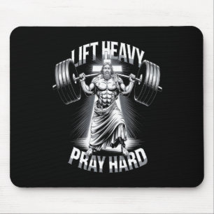 Christlich Workout Lift Heavy Pray Hard Gym Bodybu Mousepad