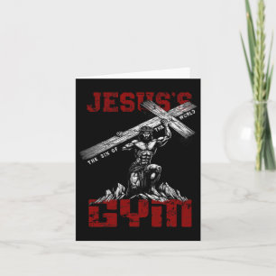 Christlich Workout T-Shirt Jesus's Gym Bodybuilder Karte