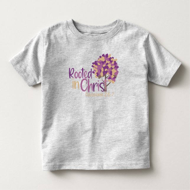 Christlich wurzelt in Christ Kolossians 2:7 Name h Kleinkind T-shirt (Vorderseite)