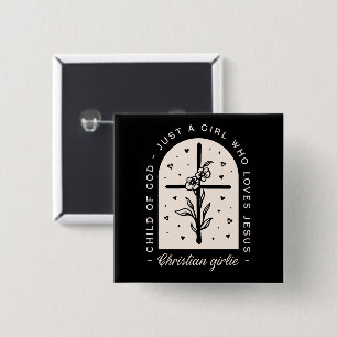 Christlich zitiert nur ein Mädchen, das Jesus schw Button