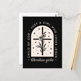 Christlich zitiert nur ein Mädchen, das Jesus über Postkarte
