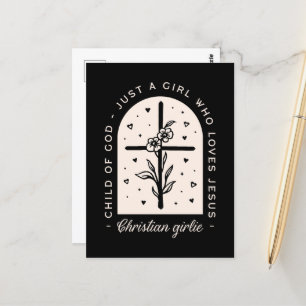 Christlich zitiert nur ein Mädchen, das Jesus über Postkarte