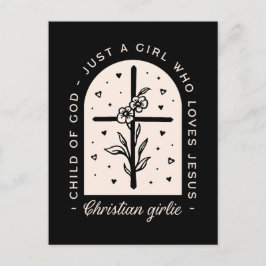 Christlich zitiert nur ein Mädchen, das Jesus über Postkarte