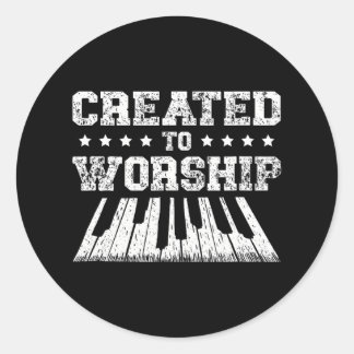 Christlich zum Worship-Piano-Player geschaffen Runder Aufkleber