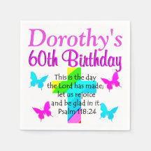 CHRISTLICHE 60. GEBURTSTAG PERSONALISIERTE NAPKINS